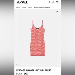 VERSACE ALLOVER KNIT MIDI DRESS